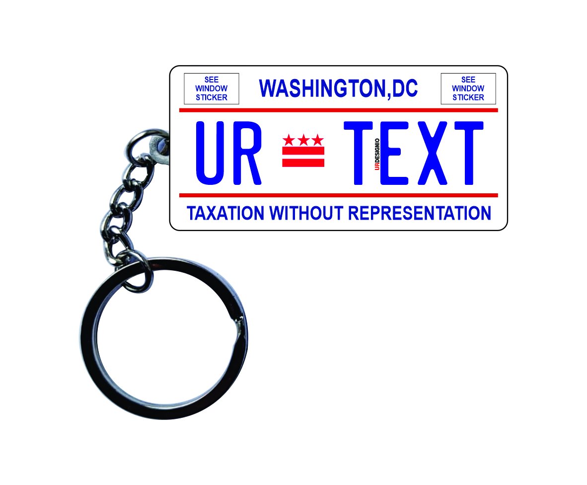 Washington DC License Plate Custom Keychain