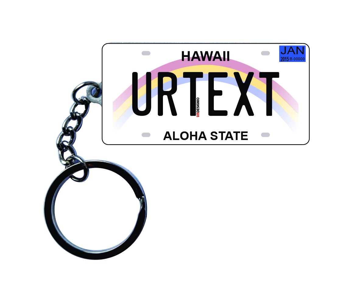 Hawaii License Plate Custom Keychain