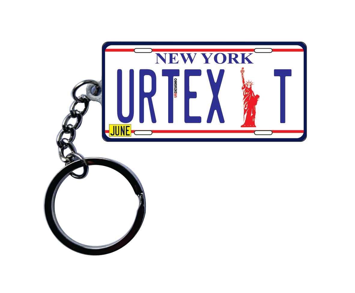 New York License Plate Custom Keychain