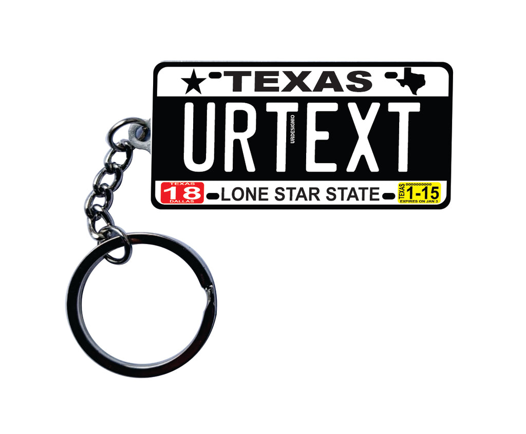 Texas License Plate Custom Keychain
