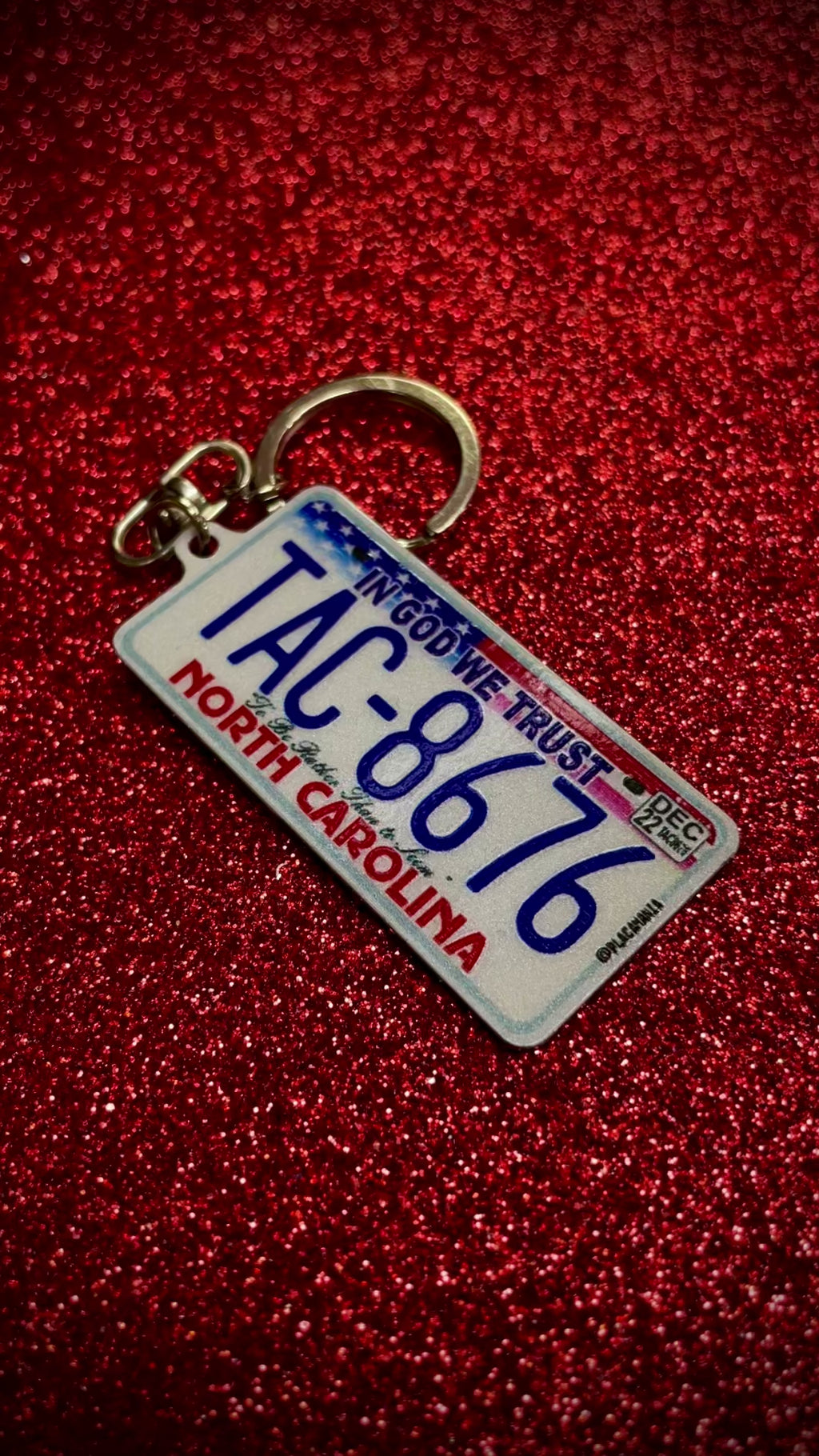 North Carolina License Plate Custom Keychain