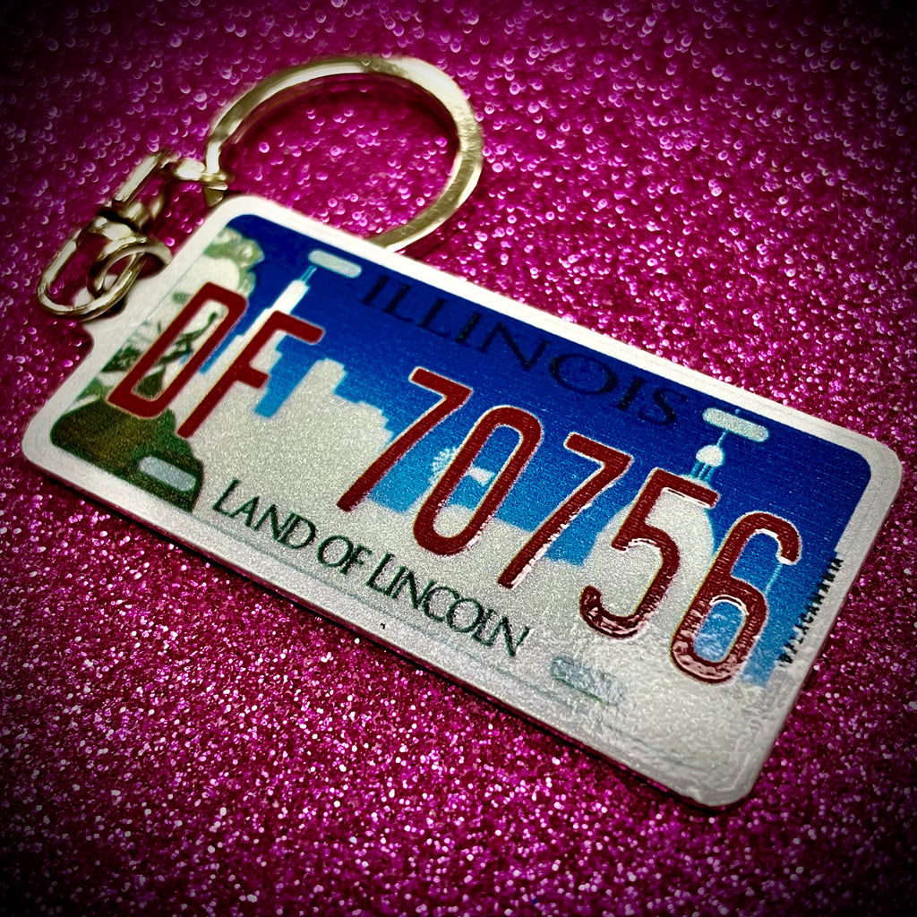 Illinois License Plate Custom Keychain