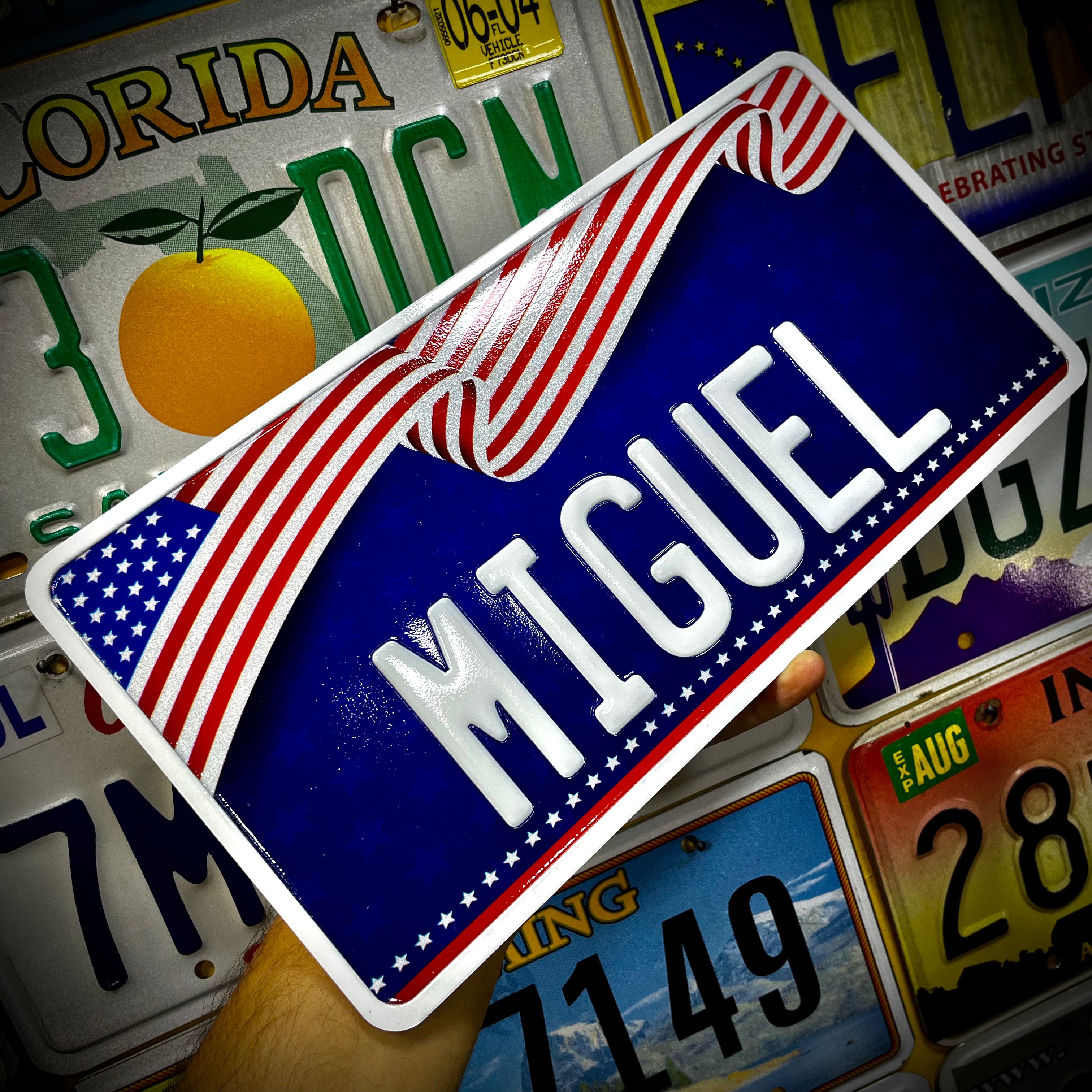 Custom US Aluminium Embossed Vanity License Plate