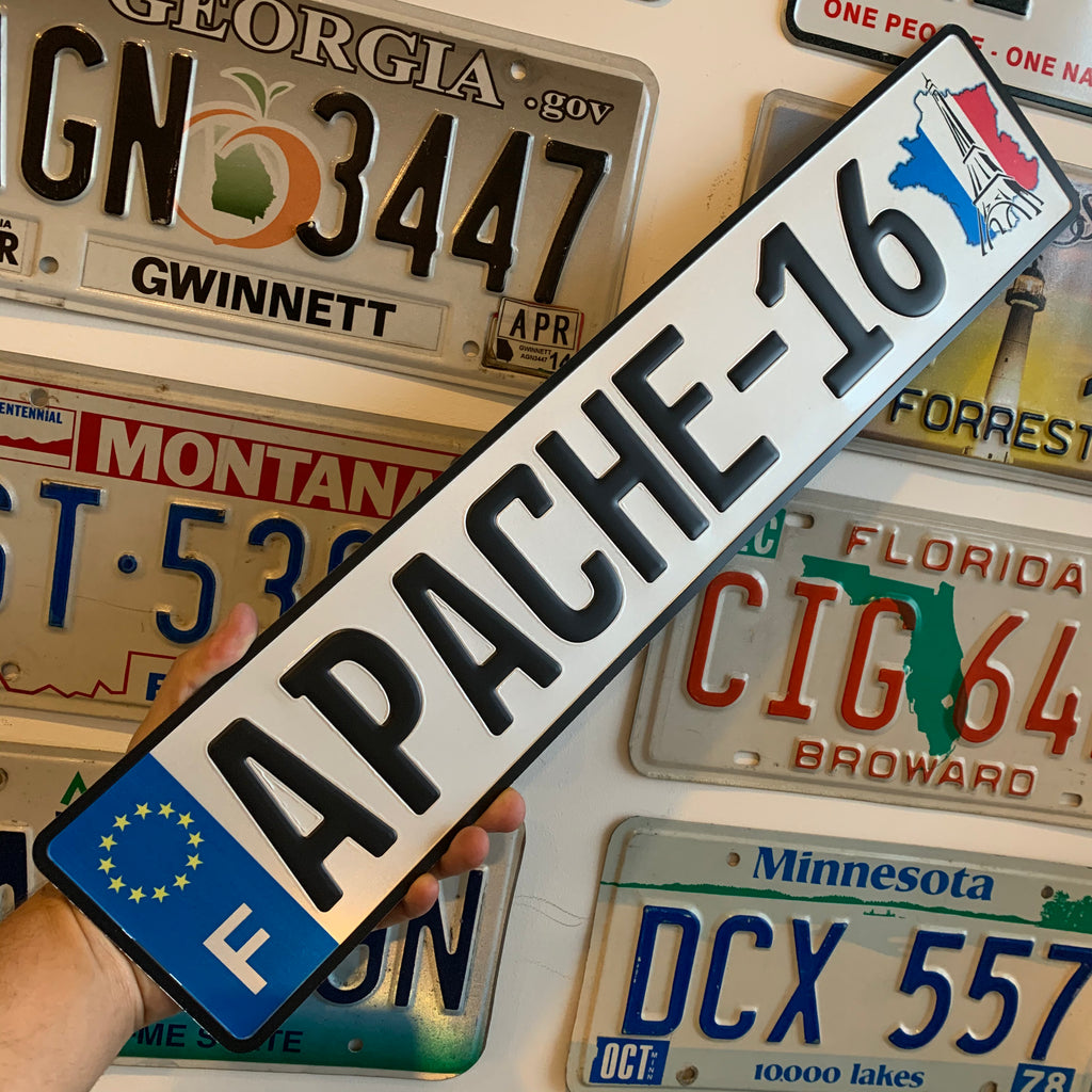 Custom European Aluminium Embossed Vanity License Plate