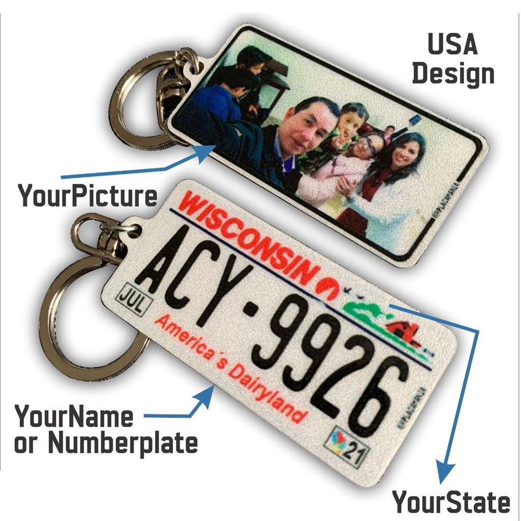 Custom US License Plate Keychain
