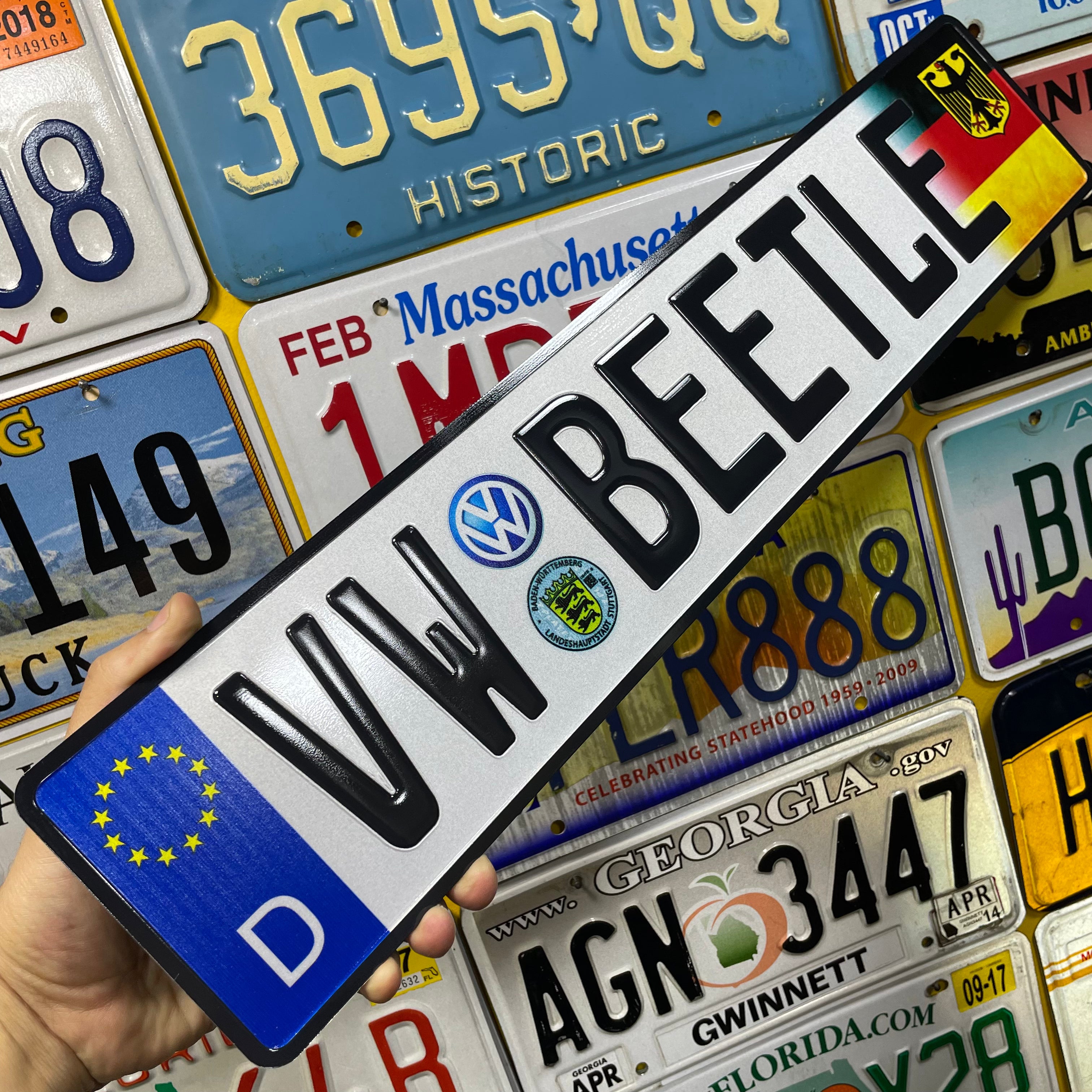 Custom European Aluminium Embossed Vanity License Plate