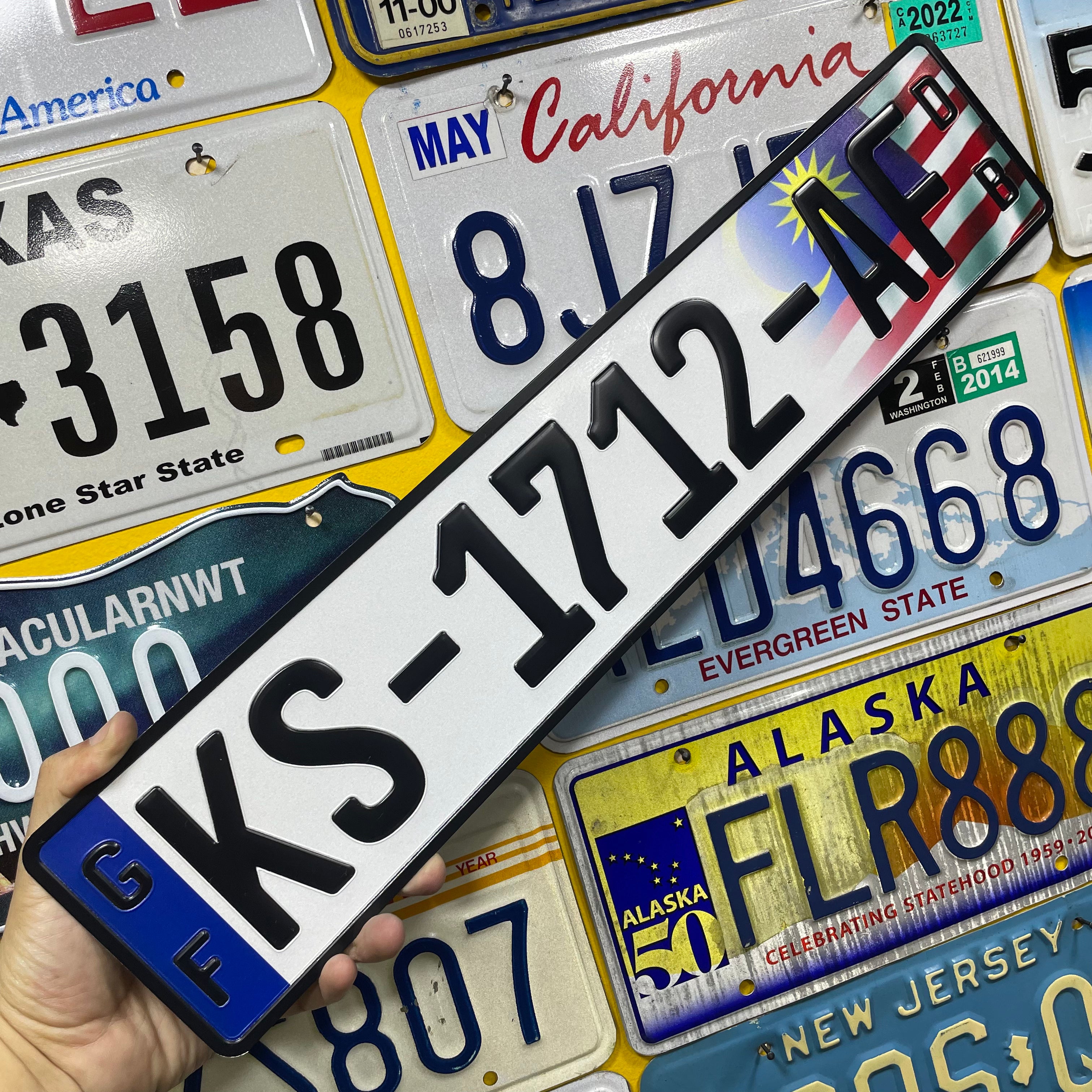 Custom European Aluminium Embossed Vanity License Plate