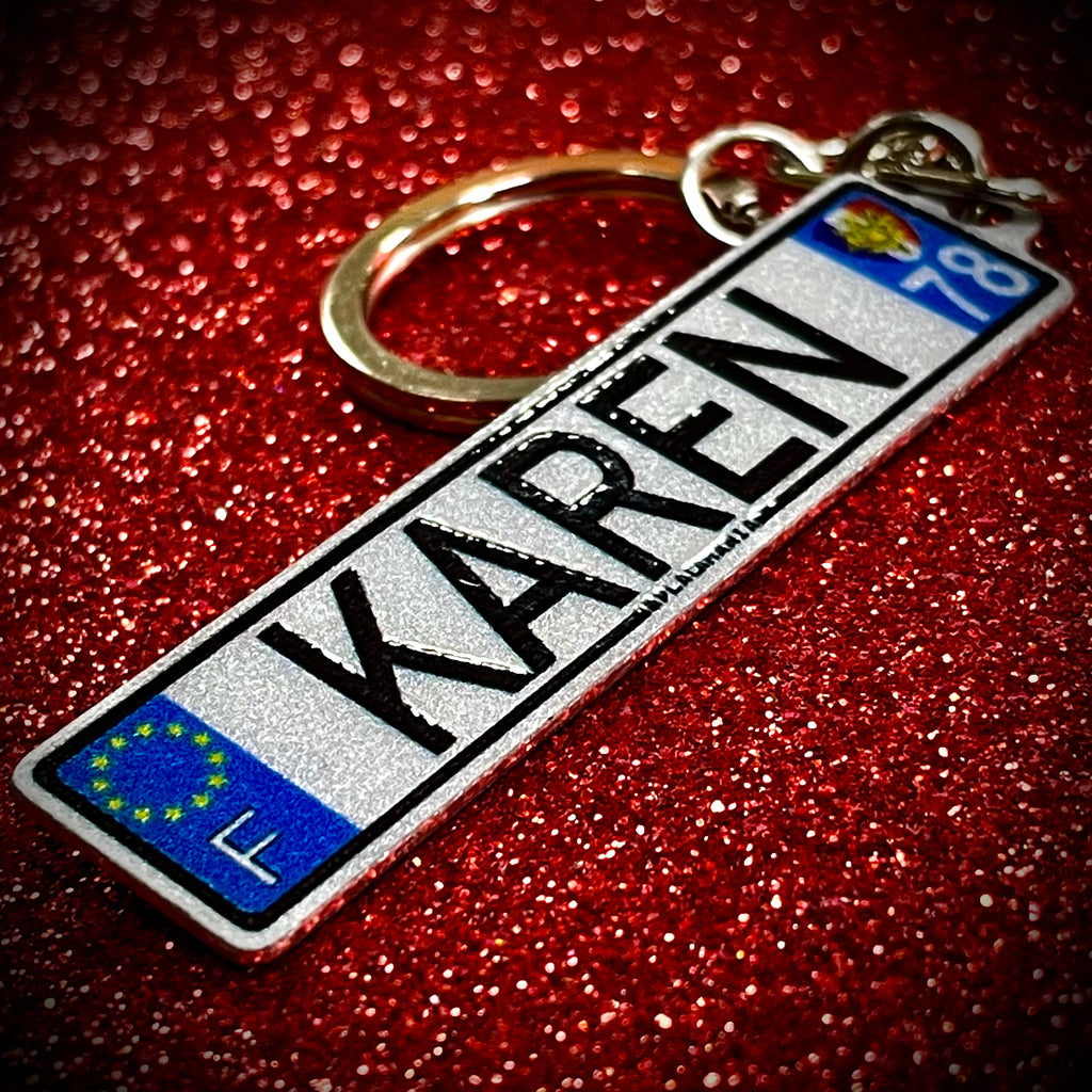 France Euro Plate Keychain