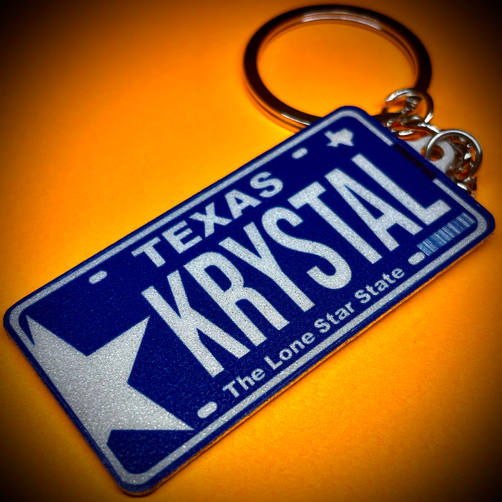 Texas License Plate Custom Keychain