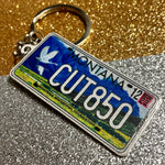 A Custom US License Plate Keychain
