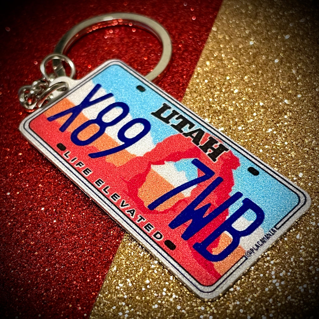 Utah License Plate Custom Keychain