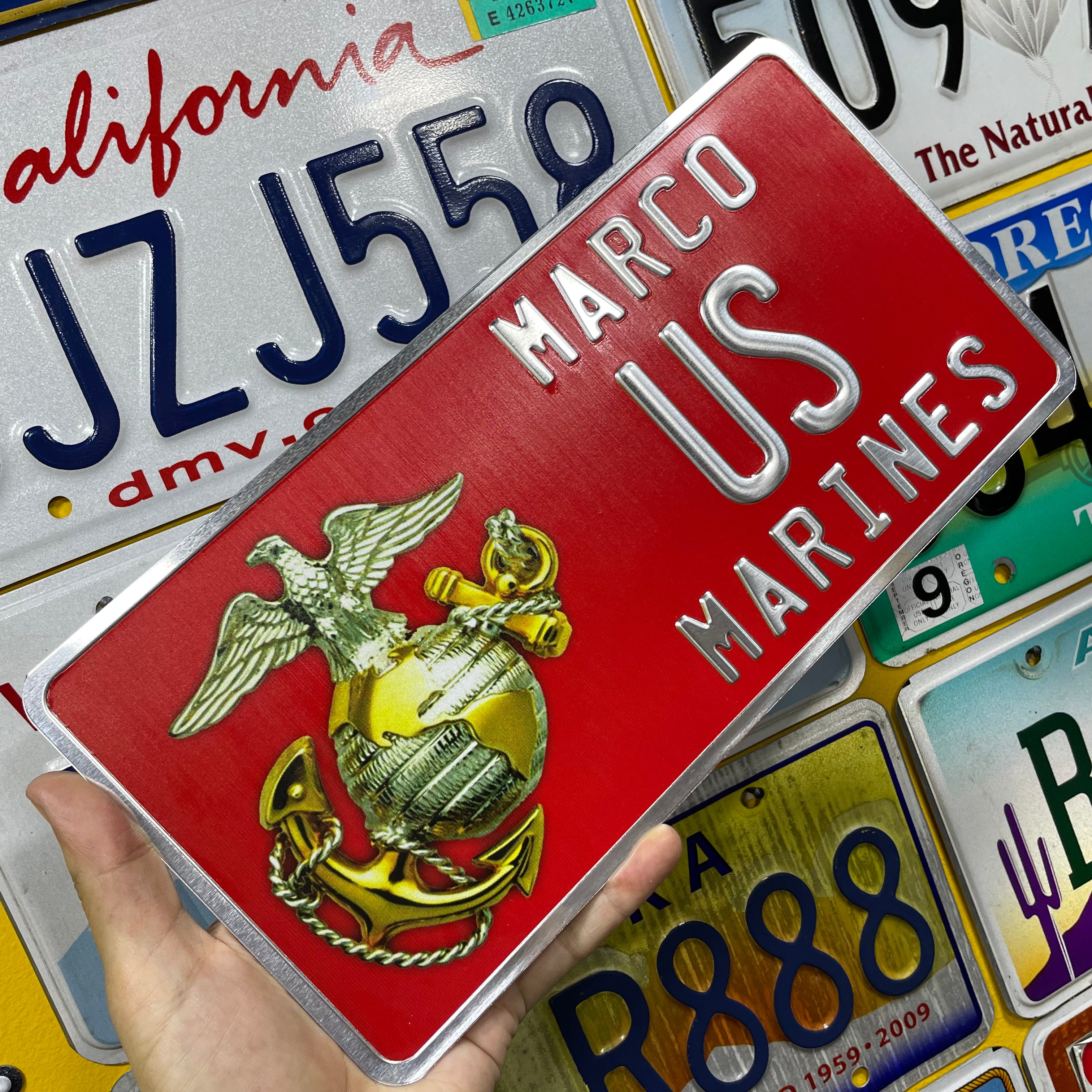 Custom US Aluminium Embossed Vanity License Plate