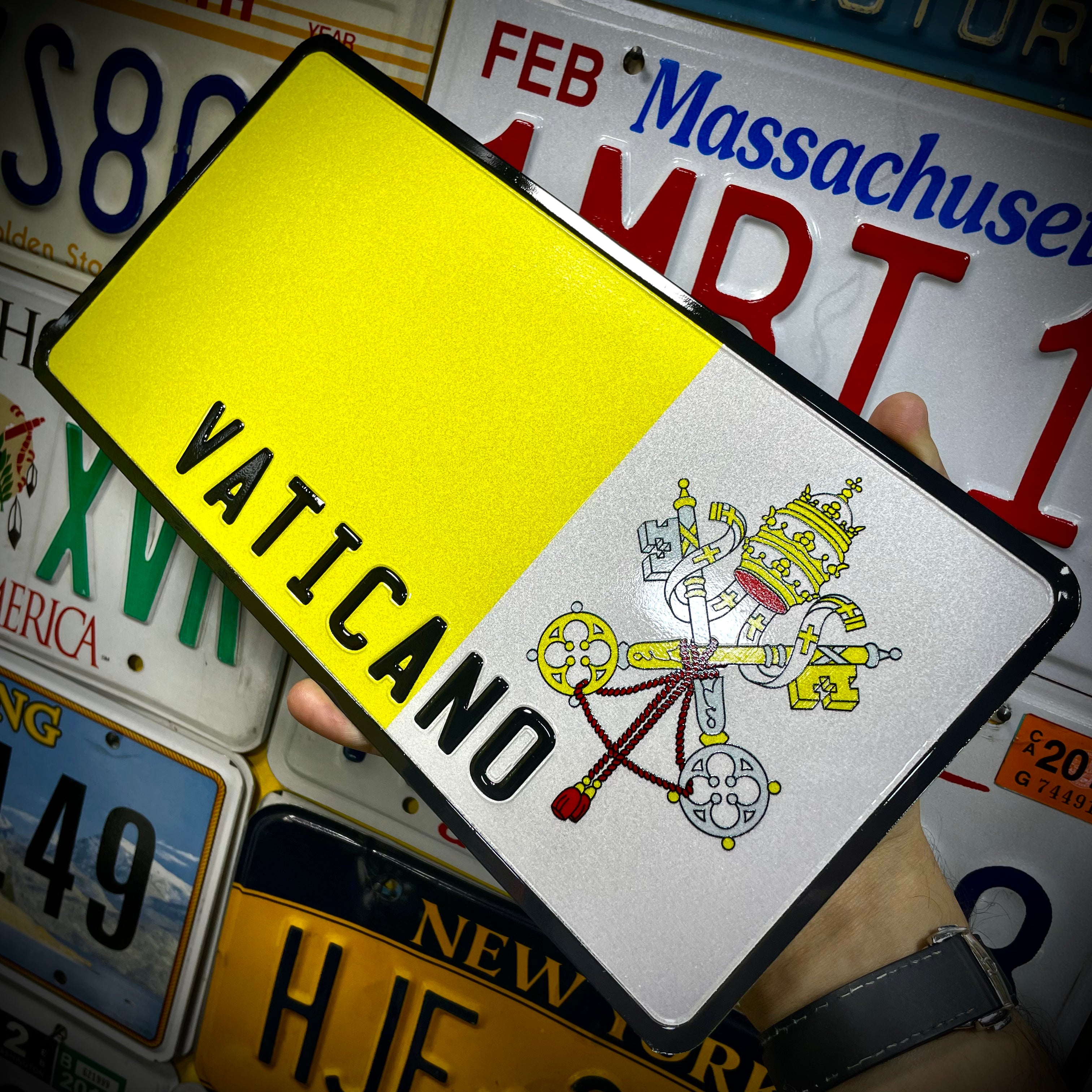 Custom US Aluminium Embossed Vanity License Plate