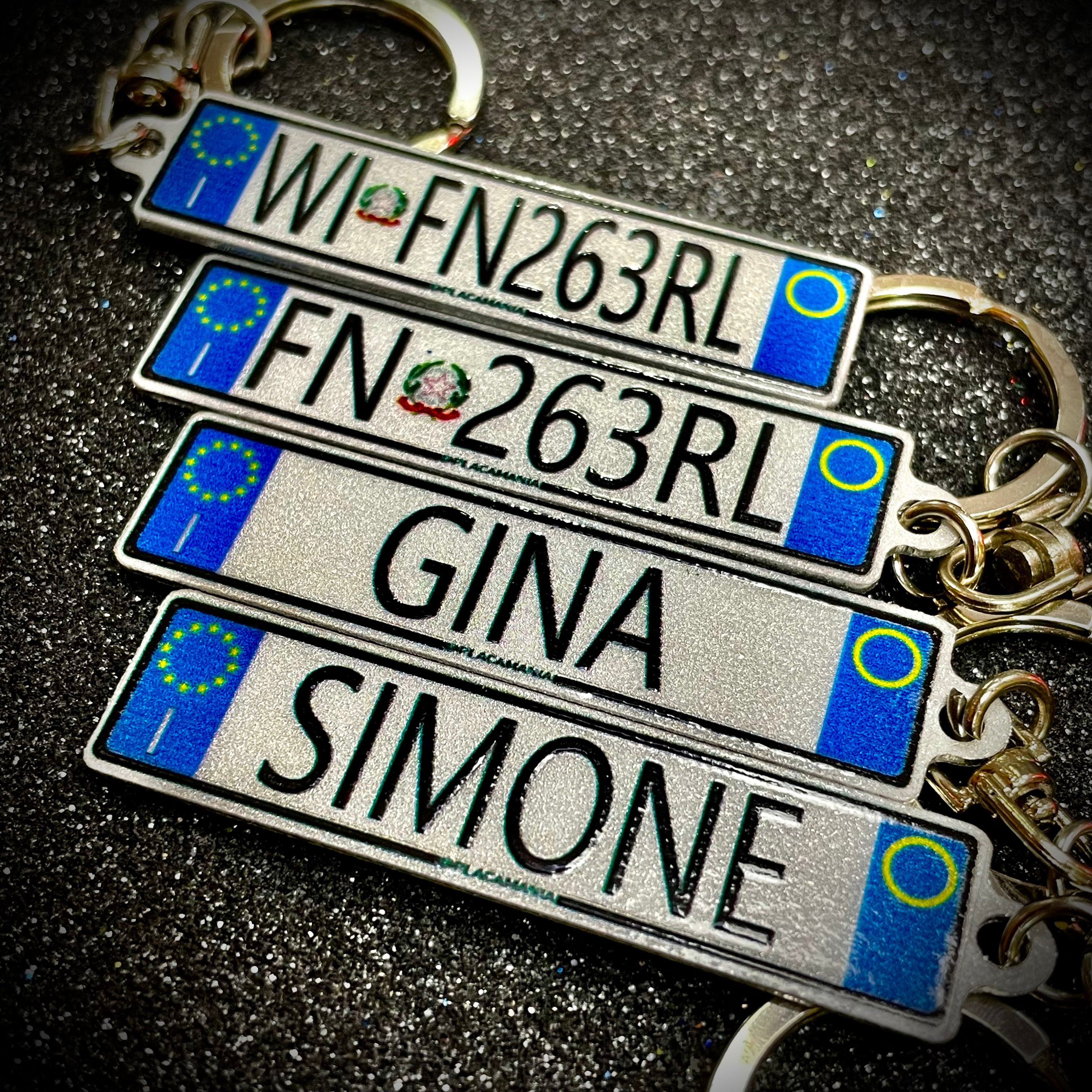Italy Euro Plate Keychain