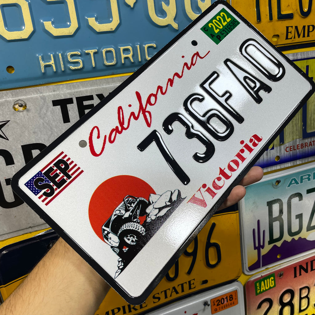 Custom US Aluminium Embossed Vanity License Plate