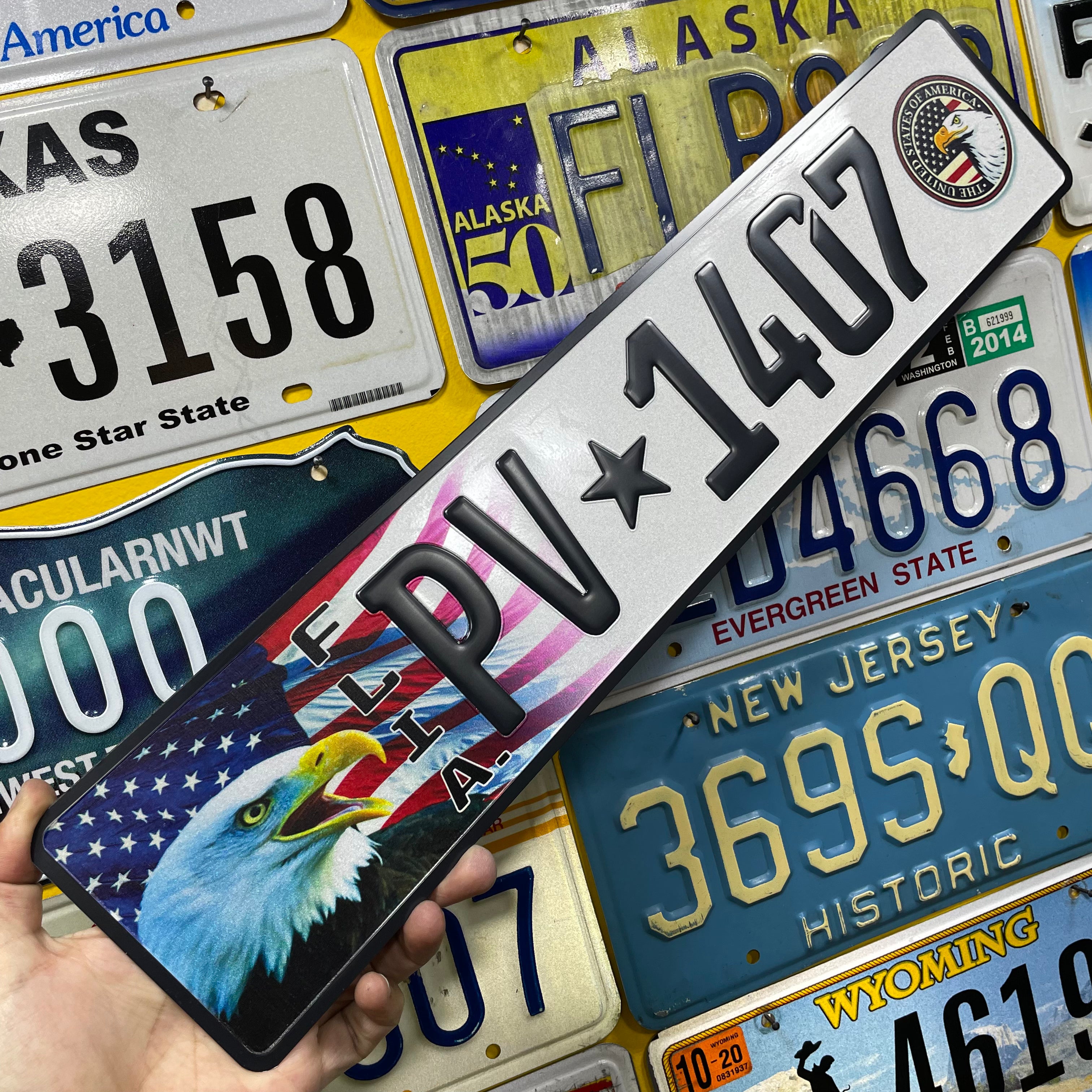 Custom European Aluminium Embossed Vanity License Plate