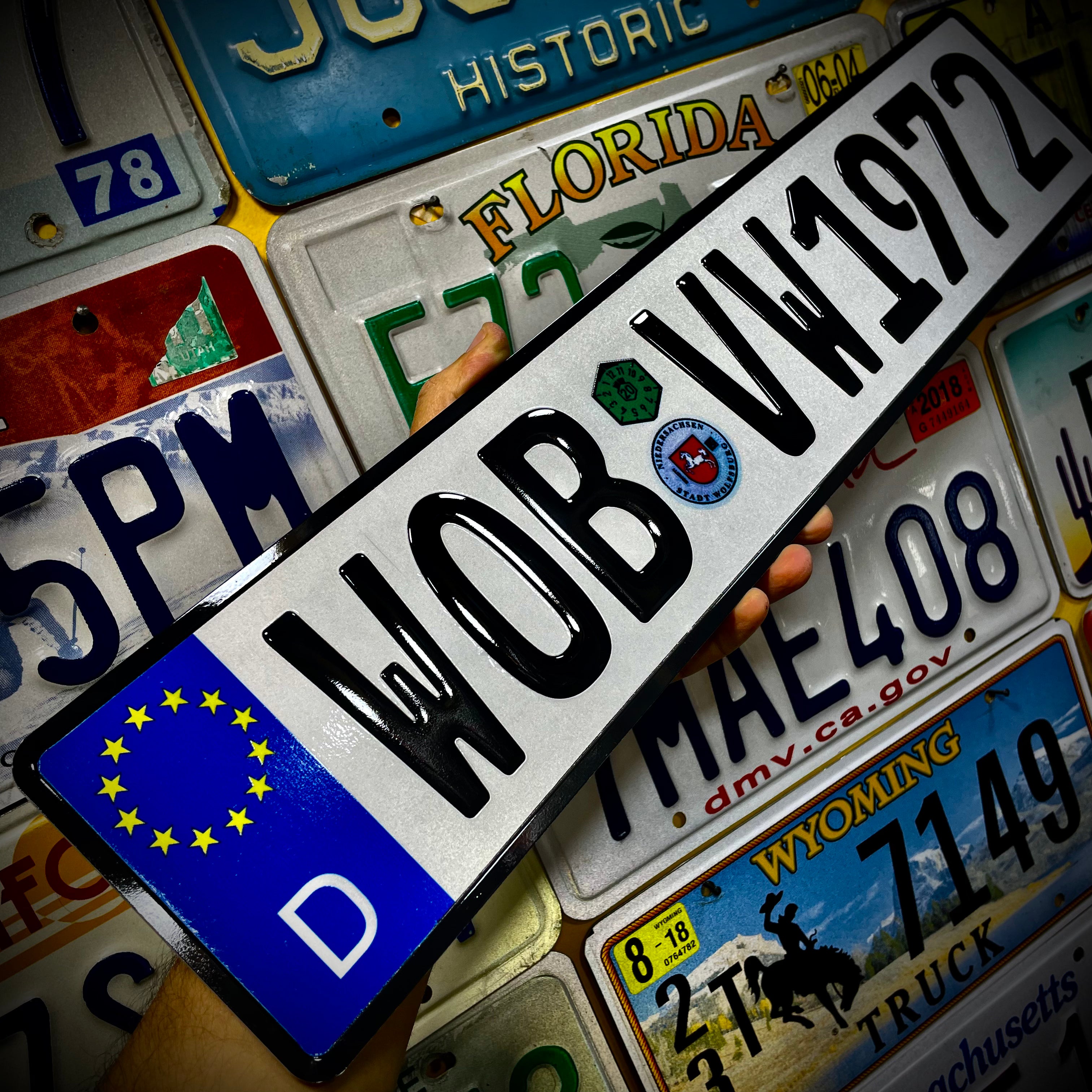 Custom European Aluminium Embossed Vanity License Plate