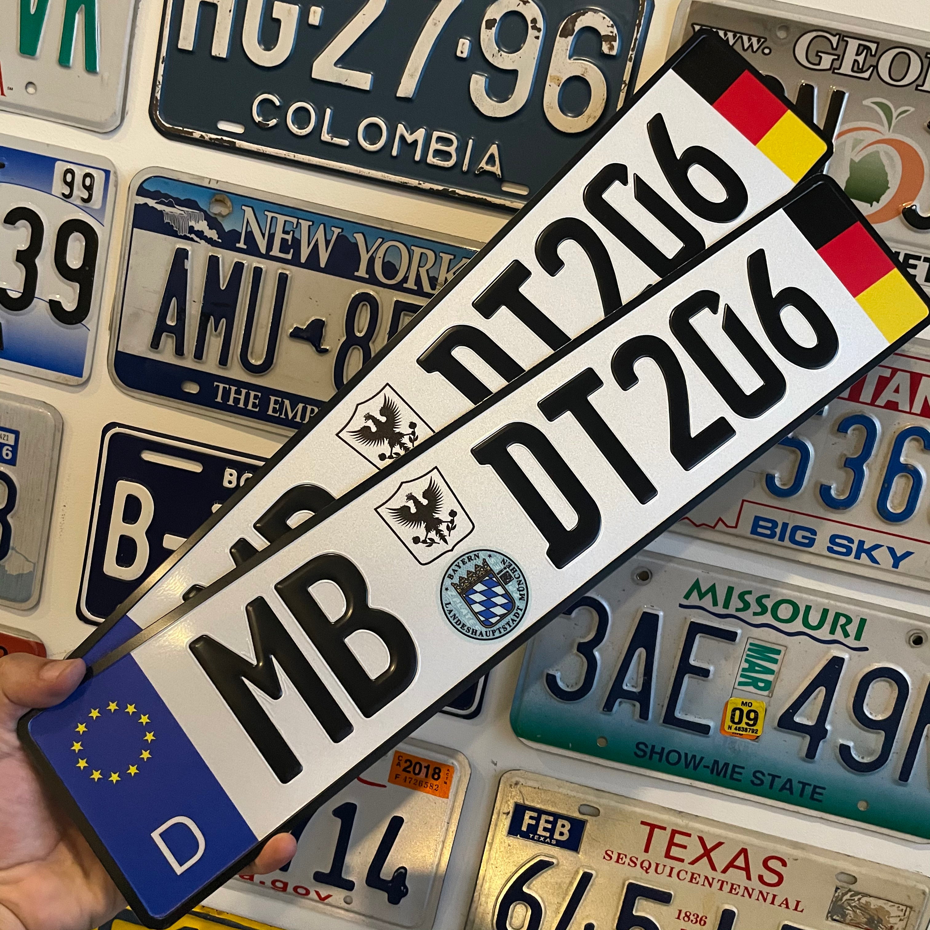 Custom European Aluminium Embossed Vanity License Plate