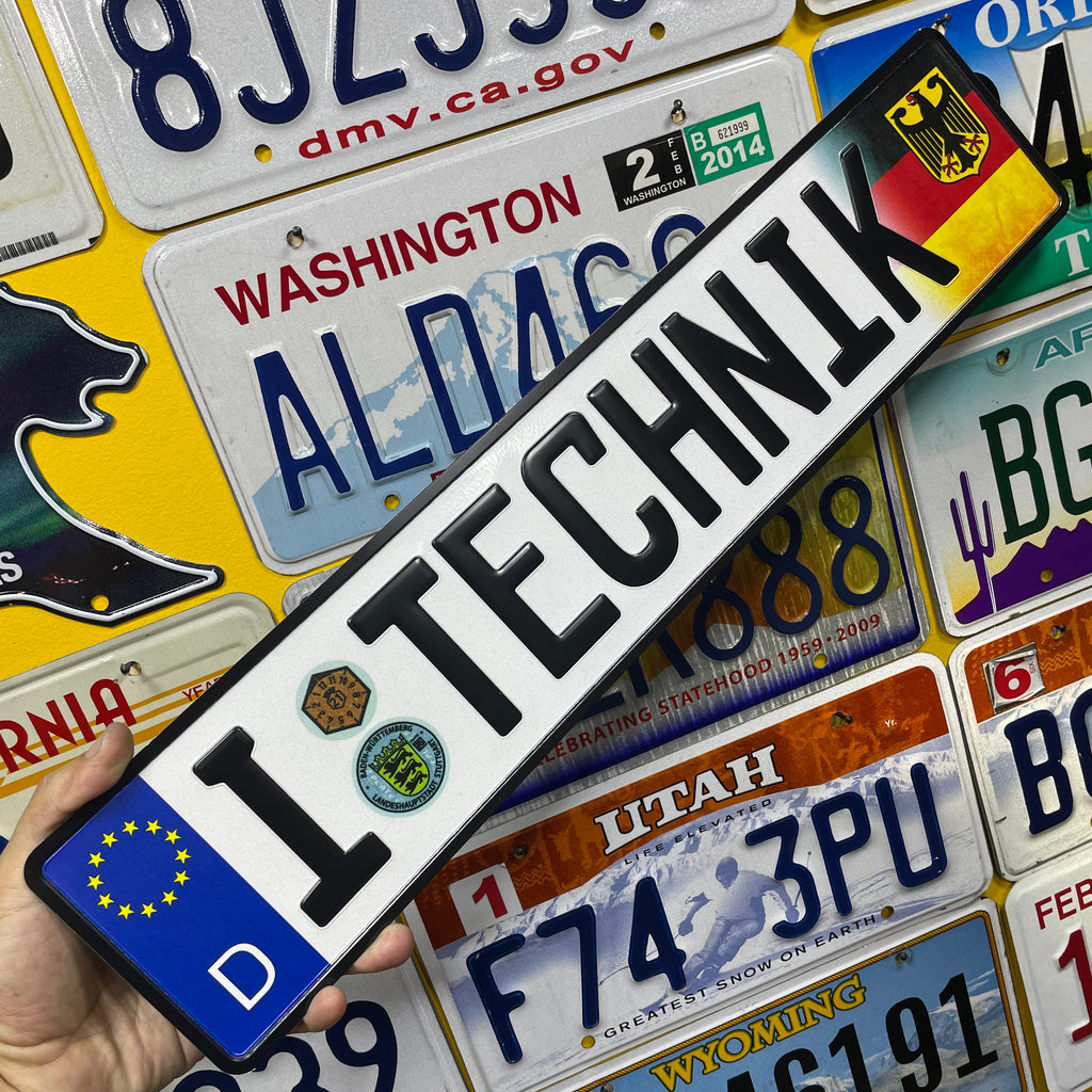 Custom European Aluminium Embossed Vanity License Plate