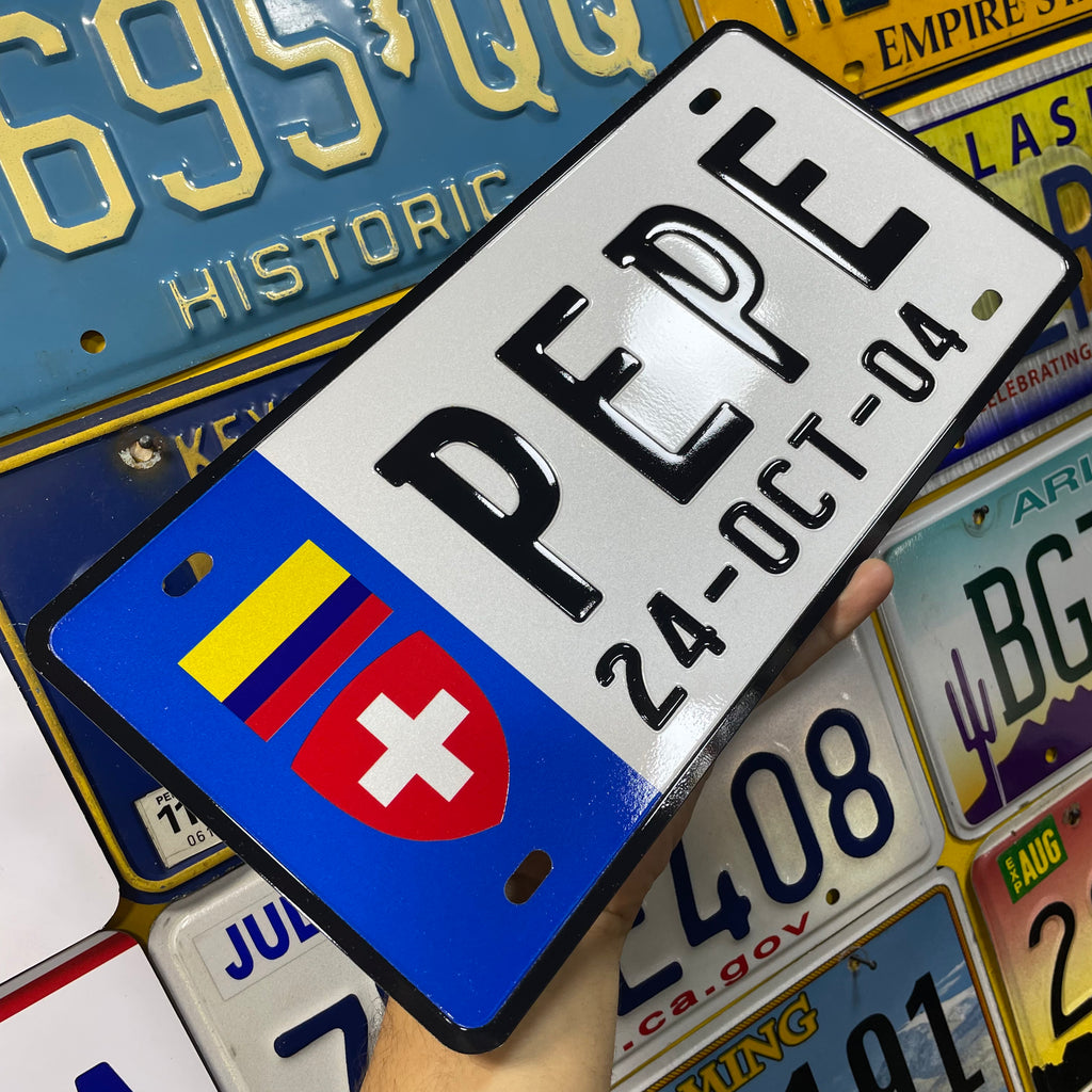 Custom US Aluminium Embossed Vanity License Plate