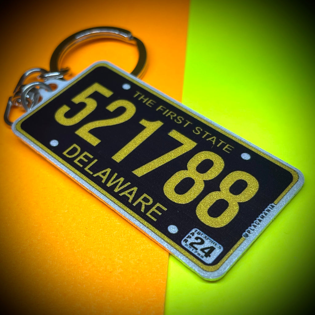 Delaware License Plate Custom Keychain