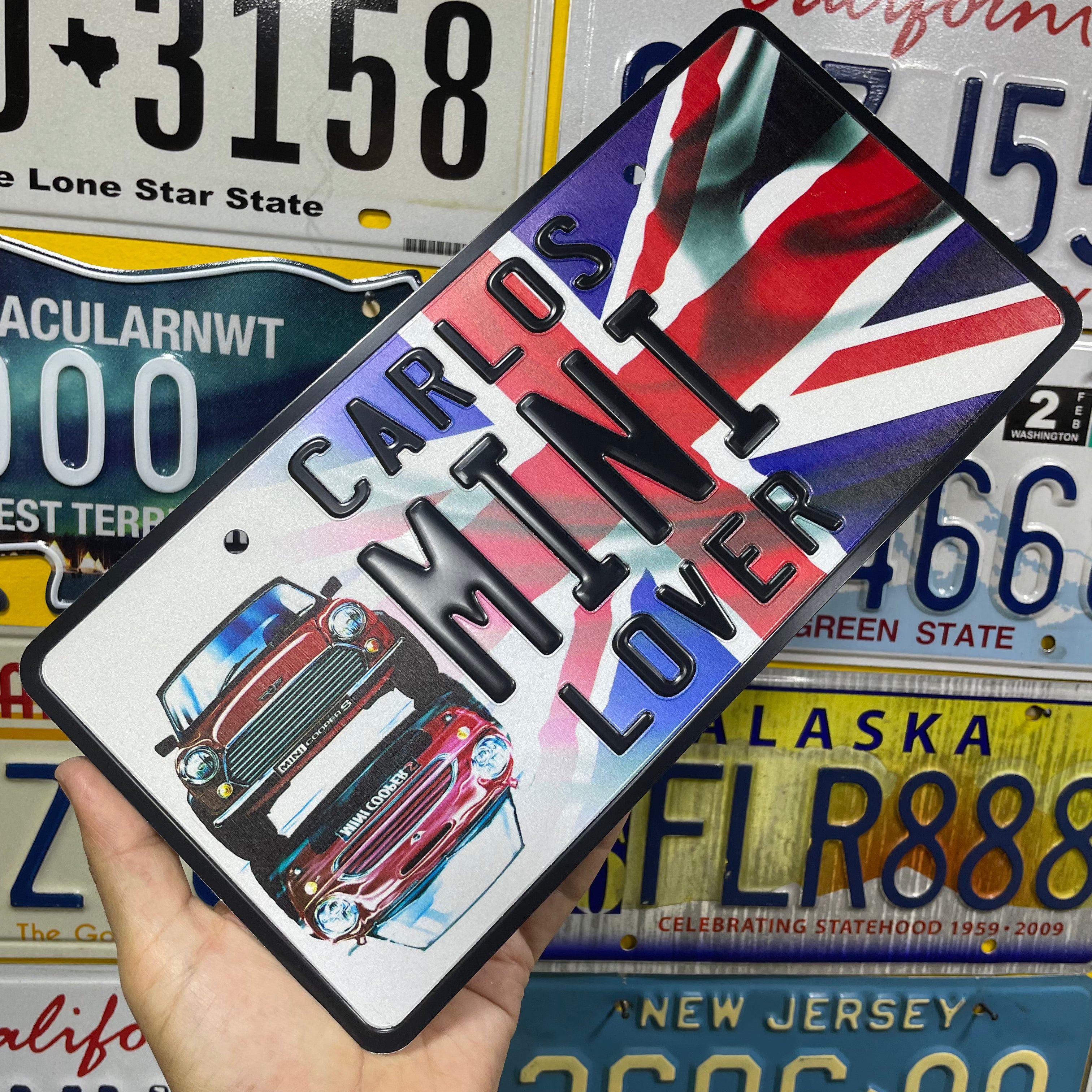 Custom US Aluminium Embossed Vanity License Plate