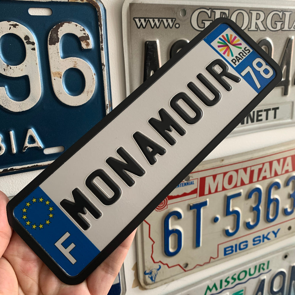 Custom European Aluminium Embossed Vanity License Plate