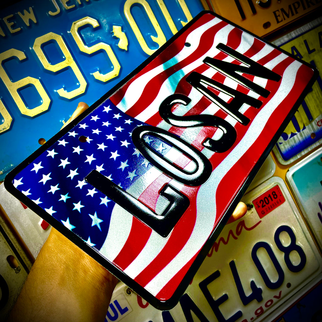 Custom US Aluminium Embossed Vanity License Plate