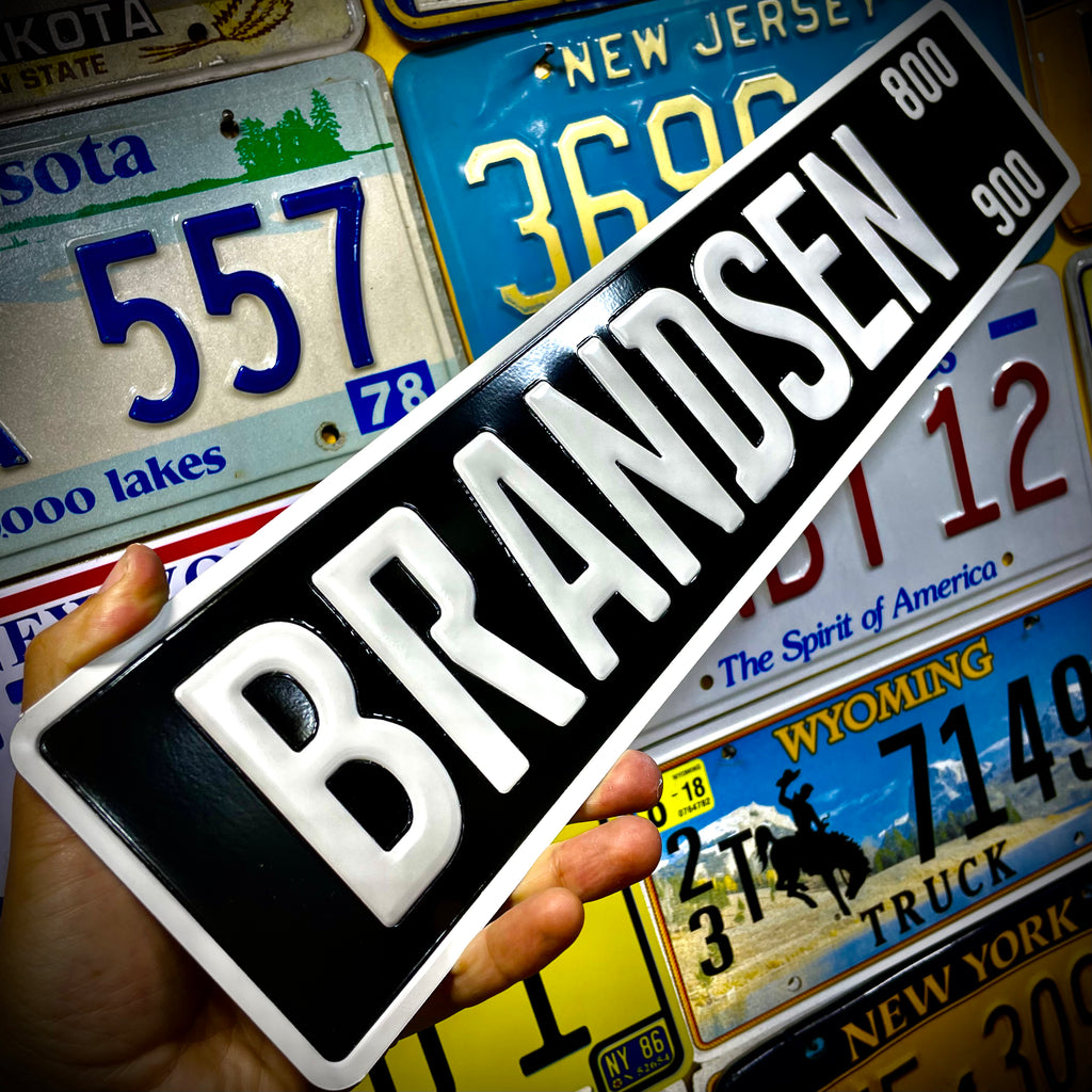 Custom European Aluminium Embossed Vanity License Plate