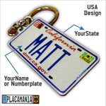 A Custom US License Plate Keychain